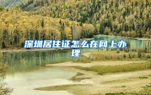 深圳居住证怎么在网上办理