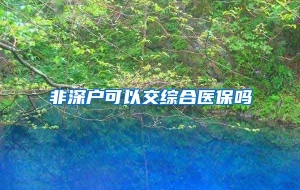 非深户可以交综合医保吗