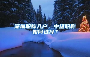 深圳职称入户，中级职称如何选择？