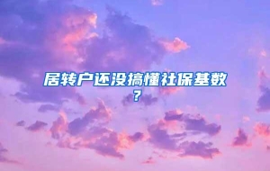 居转户还没搞懂社保基数？