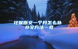 社保断交一个月怎么补 补交方法一览