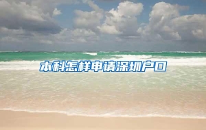 本科怎样申请深圳户口