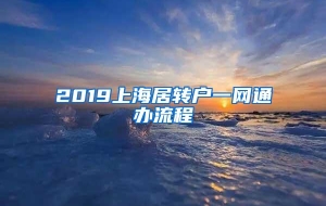 2019上海居转户一网通办流程