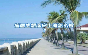 应届生想落户上海怎么做？