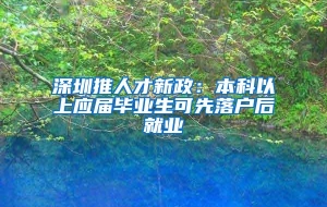 深圳推人才新政：本科以上应届毕业生可先落户后就业