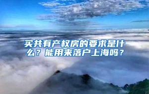 买共有产权房的要求是什么？能用来落户上海吗？