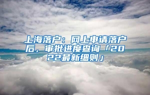 上海落户：网上申请落户后，审批进度查询「2022最新细则」