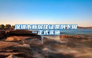 深圳市新居住证条例下周一正式实施