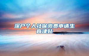 深户个人社保缴费申请生育津贴