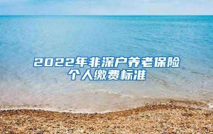 2022年非深户养老保险个人缴费标准