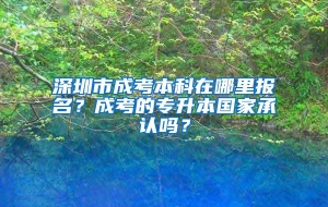深圳市成考本科在哪里报名？成考的专升本国家承认吗？