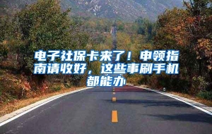 电子社保卡来了！申领指南请收好，这些事刷手机都能办