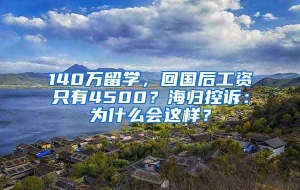 140万留学，回国后工资只有4500？海归控诉：为什么会这样？