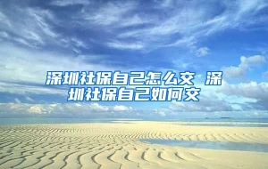 深圳社保自己怎么交 深圳社保自己如何交