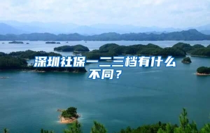 深圳社保一二三档有什么不同？