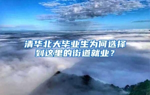 清华北大毕业生为何选择到这里的街道就业？