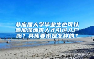 非应届大学毕业生也可以参加深圳市人才引进入户吗？具体要求是怎样的？