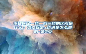 深圳医保一档二档三档的区别是什么？缴费标准+待遇是怎么样的-第2页