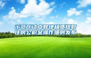 示范区试点异地租赁提取住房公积金操作细则发布