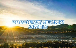 2022年深圳最低能领多少养老金