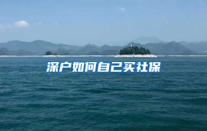 深户如何自己买社保