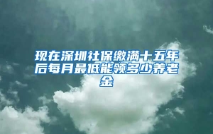 现在深圳社保缴满十五年后每月最低能领多少养老金