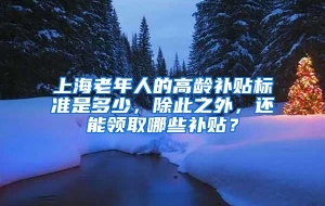 上海老年人的高龄补贴标准是多少，除此之外，还能领取哪些补贴？